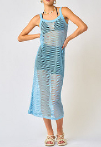 Sleeveless Mesh Maxi Dress