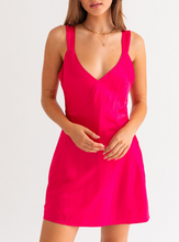 Load image into Gallery viewer, Sleeveless V Neck Satin Mini Dress