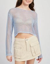 Load image into Gallery viewer, Long Sleeve Crochet Top