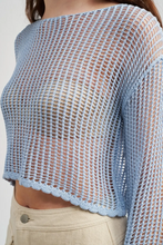 Load image into Gallery viewer, Long Sleeve Crochet Top