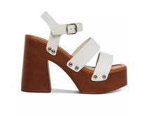 Load image into Gallery viewer, Square Toe Buckle Strap Platform Heel Sandals