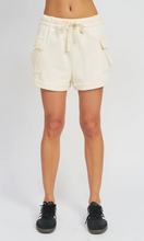 Load image into Gallery viewer, High Waisted Cargo Terry Shorts