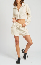 Load image into Gallery viewer, High Waisted Cargo Terry Shorts