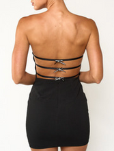 Load image into Gallery viewer, Strapless Bodycon Back Bow Mini Dress
