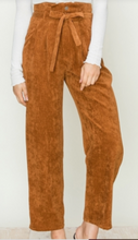 Load image into Gallery viewer, Corduroy Paperbag Waist Tie Front Pants