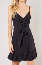 Load image into Gallery viewer, Washed Ruffle Wrap Tie Waist Dress