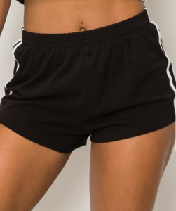 Contrast Racer Stripes Elastic Waist Shorts