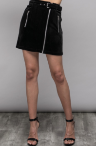 Velvet Moto Hardware Mini Skirt