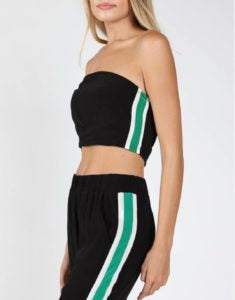 Strapless & Racer Stripe Crop Tube Top