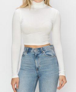 Long Sleeve Turtleneck Crop Top