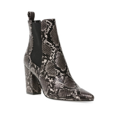 Load image into Gallery viewer, Snake Elastic Gussets 3.25in Stacked Heel Bootie