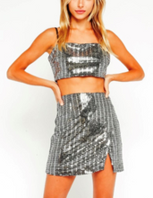 Load image into Gallery viewer, Square Sequin Crop Top
