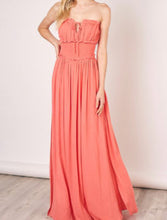 Load image into Gallery viewer, Strapless Corset Top Side Slit Maxi Dress