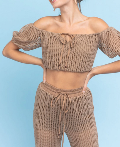 Crochet Off Shoulder Crop Top