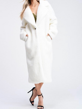 Load image into Gallery viewer, Notched Collar Teddy Maxi Coat