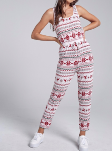 Sleeveless Christmas Print Jumpsuit
