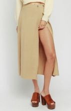 Load image into Gallery viewer, Side Slit Short Lined Midi Skirt