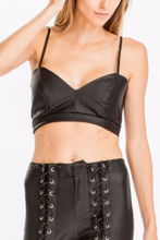 Load image into Gallery viewer, Eco Leather Macrame Detail Bralette