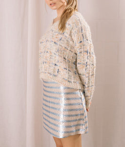 Fuzzy Basket Weave Lurex Sweater