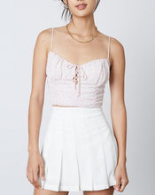 Load image into Gallery viewer, Floral Ruch Key Hole Crop Top