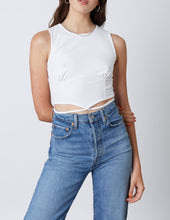Load image into Gallery viewer, Sleeveless Tie Corset Panel Crop Top