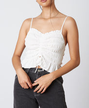 Load image into Gallery viewer, Smock Ruch Ruffle Tie Crop Top