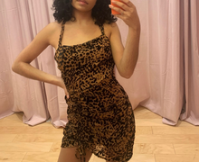 Load image into Gallery viewer, Leopard Velvet Open Back Ruched Mini Dress