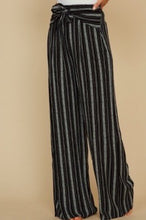 Load image into Gallery viewer, Stripe Wide Leg Front Tie Pants