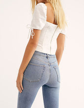 Load image into Gallery viewer, Fray Hem High Waist Stretch Jeans