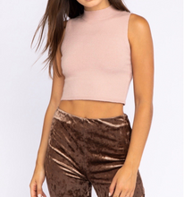 Load image into Gallery viewer, Mock Neck Sleeveless Cropped Sweater