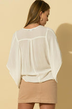 Load image into Gallery viewer, V Neck Kimono Short Sleeve Button Top