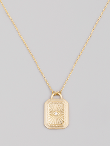 Evil Eye Heart Sunburst Necklace