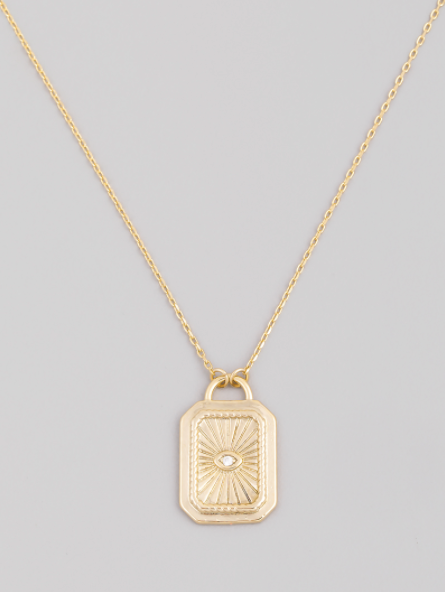 Evil Eye Heart Sunburst Necklace