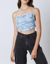 Load image into Gallery viewer, Paisley Tie Back Crop Top