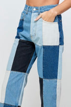 Load image into Gallery viewer, Denim Patch Color Block Jeans