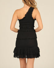 Load image into Gallery viewer, One Shoulder Smock Ruffle Hem Mini Dress