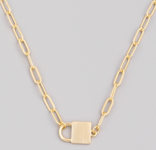 Load image into Gallery viewer, Lock Paperclip Necklace