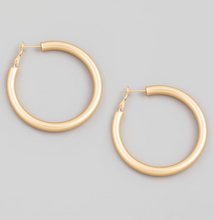 Load image into Gallery viewer, Gold Matte Chunky Hoop Earrings