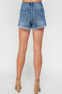 High Waist Vintage Denim Distressed Jean Shorts