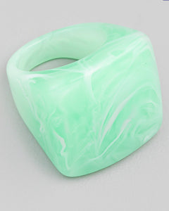 Solid Square Resin Fashion Ring