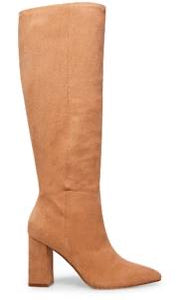 Suede Slouchy Stacked Heel Boot