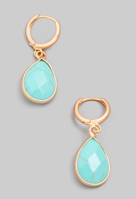 Semiprecious Turquoise Teardrop Earrings