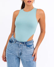 Load image into Gallery viewer, Crew Neck High Cut Sleeveless Bodysuit