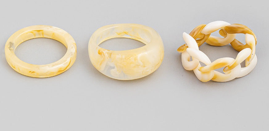 Three Piece Resin Chain Ring Set