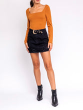 Load image into Gallery viewer, Distressed Denim Buckle Western Mini Skirt