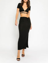 Load image into Gallery viewer, Tie Side Slit Maxi Skirt