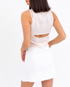 Sleeveless Double Layer Cut Out Crop Top