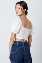 Load image into Gallery viewer, Puff Sleeve Double Tie Crop Top