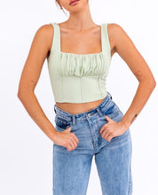 Load image into Gallery viewer, Sleeveless Peasant Crop Top
