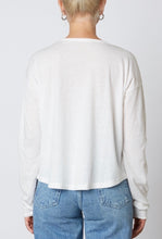 Load image into Gallery viewer, Drop Shoulder Notched Long Sleeve T Shirt